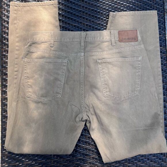 OLD NAVY MICRO BLUE PREMIUM DENIM TAN KHAKI  SLIM JEANS 36/34 - Picture 4 of 9